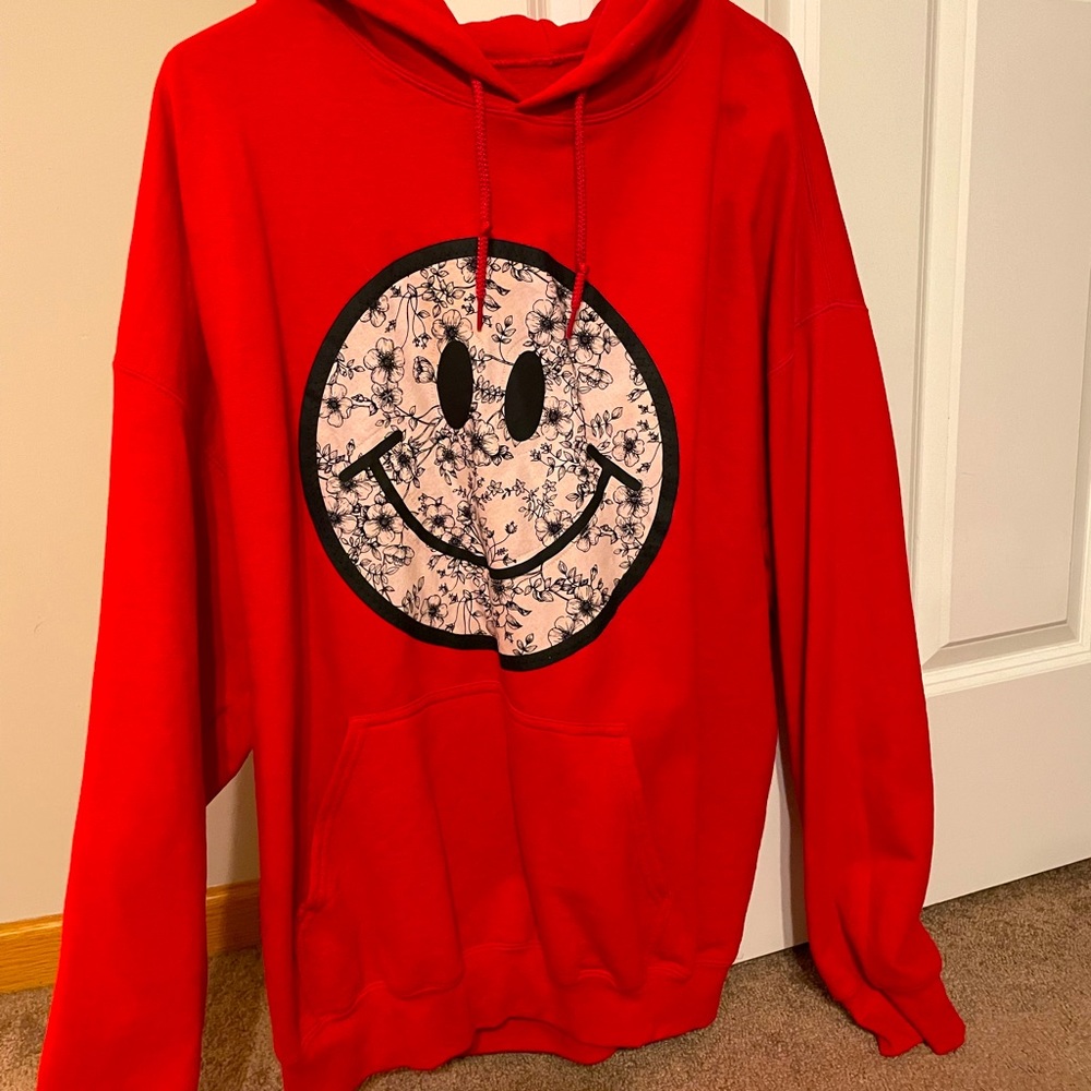Skullhouse Designs Red Smiley Hoodie